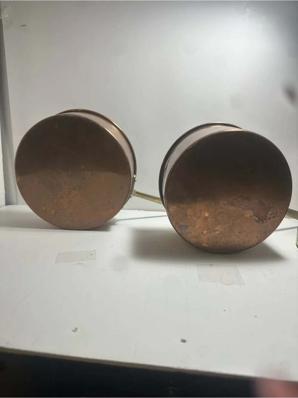 2 Copper Saucepan with Brass Handle and Teflon interior- Home Kitchen